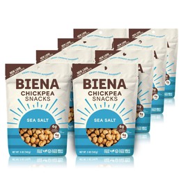 BIENA Chickpea Snacks, Sea Salt (8 Pack) | Gluten Free | Vegan | Dairy Free | Plant-Based Protein (Packaging May Vary)