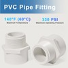 1.5 Inch Male Thread PVC Fittings White 2-Way PVC Pipe