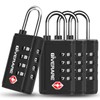 4 Pack TSA Approved Travel Luggage Locks 4-Digit, Open Alert