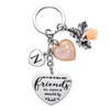 Friend Gifts Initial Keychain A-Z Letter Side by Side or