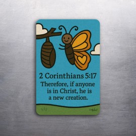 3x 2 Bible Verse Corinthians 5:17 Spiritual Fridge Refrigerator Magnet (D.Romeo)