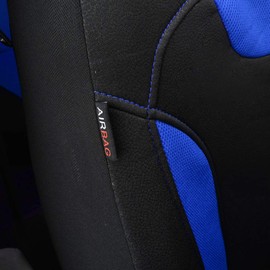 CAR PASS Montclair 11PCS Universal Fit Leather Seat Covers,fit for suvs,Trucks,sedans,Cars,Vehicles,Vans,Airbag Compatible (Blue)