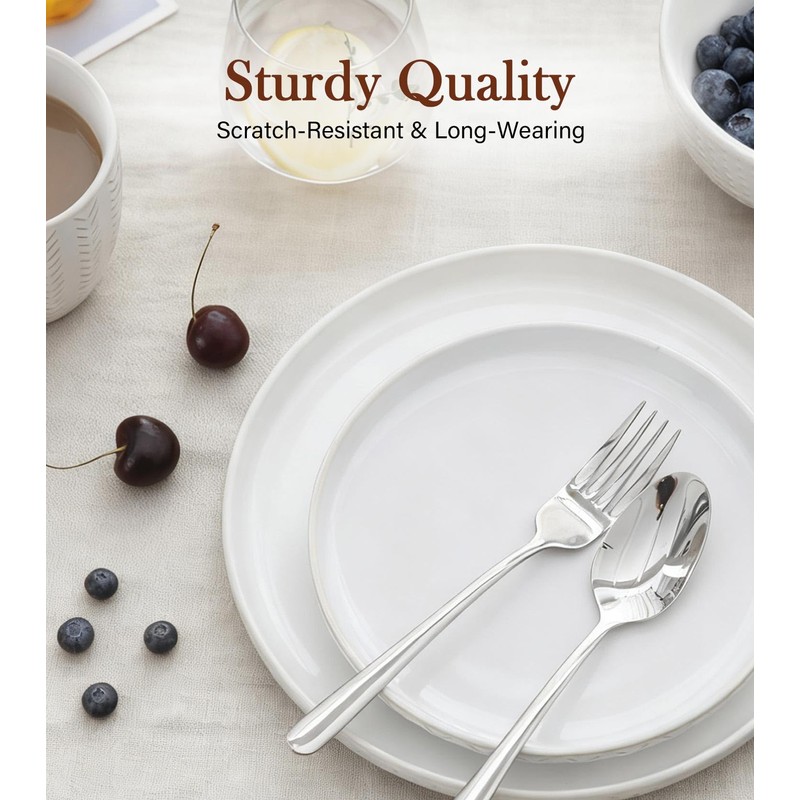 Stoneware Dinnerware Sets Service for 4, 12 pcs Reactive Glaze