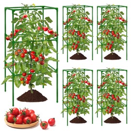 5 Pack Metal Square Tomato Cages for Garden,41.3 x 13.7 x 13.7 Inches Heavy Duty Tomato Plant Support Stakes,Garden Cage Trellis for Climbing Vegetables Flowers Fruits