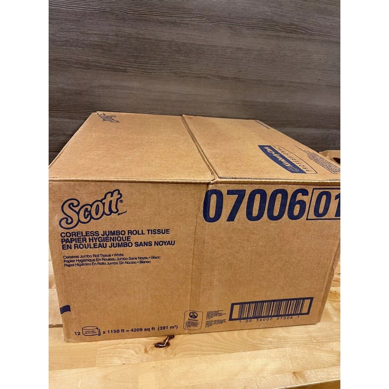 Scott Coreless Jumbo Jr. 2-Ply Toilet Paper Rolls 12 Rolls