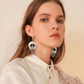 T-ztoss Gold Dinosaur Fantasy Statement Dragons Earrings Gothic Unique Animal Drop Dangle Earrings Earrings Mystical Moon Jewelry For Women (silver)