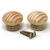 fiXte 2 x Natural Wood Cupboard Cabinet Door Knob Pine
