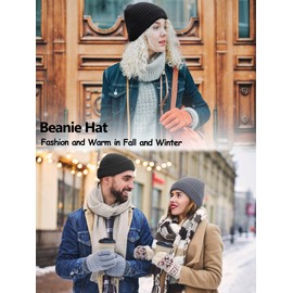 choshion Wool Short Fisherman Beanie for Men Women, Double Cuffed Knit Skull Caps Trawler Beanies Watch Cap Warm Winter Hats, Dark Gray