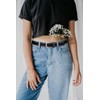 Jalach Women's Rivet Belt with Star Hole, Wide Leather Belt,