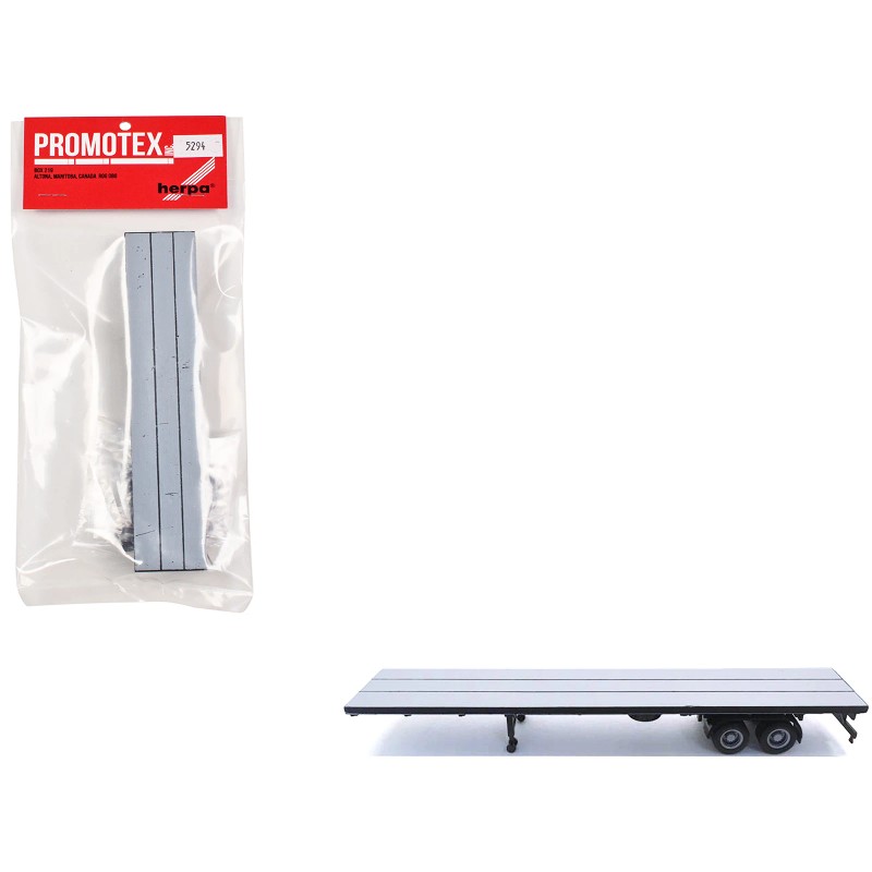 Promotex DCD 48ft Flatbed Trailer Gray Top 1/87 (HO) Plastic