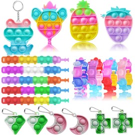 116 Pcs Pop Party Favors for Kids, Fidget Treasure Box Toys, Classroom Prizes, Pinata Filler Goody Bag Stuffers, Treasure Chest, Carnival Prize Box Toys for Boys Girls, Easter Basket Eggs Fillers