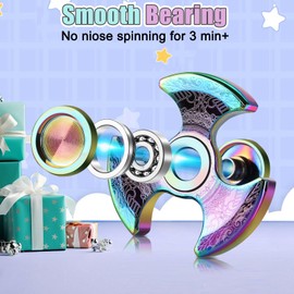 Coolden Fidget Spinner Metal Fidget Toys Focus Hand Spinner Quiet 3-5 Minutes High Quality Anti-Stress Sensory Toy Cool Maya EDC Hand Spinning Top for Office School Gift for Children Adults Colourful