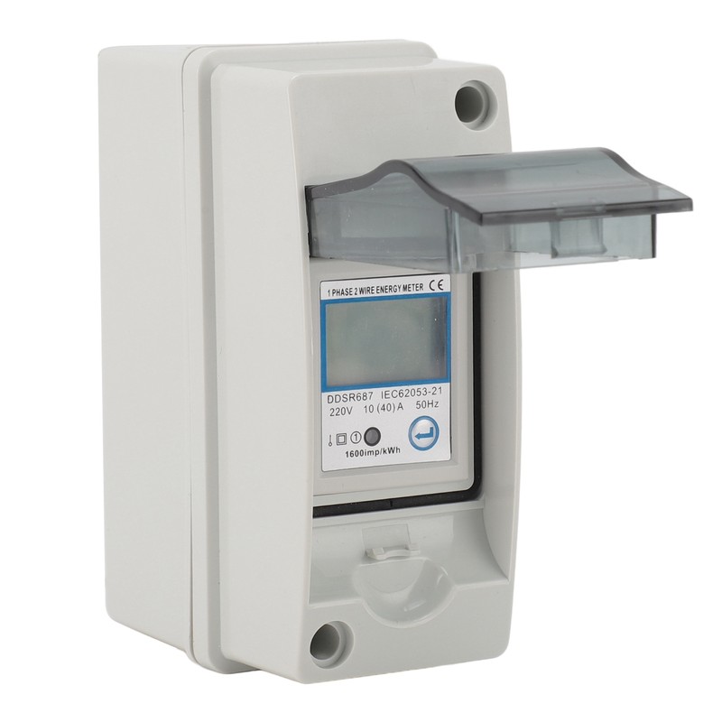 Single Phase Energy Meter LCD Backlit Display 35mm DIN Rail