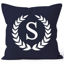 SpecialMe® Cushion Cover with Initial Monogram Letter Personal Gifts Navy 40 cm x 40 cm