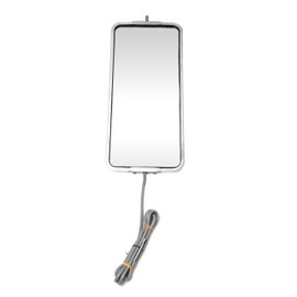 Stainless Steel Mirror, 7 x 16 inches, West Cost Mirror. Heated plus lights option (7X16 SS Heated, with Light)