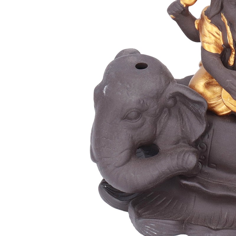 Backflow Incense Burner Pipa Elephant Purple Sands Gold Drawing Portable