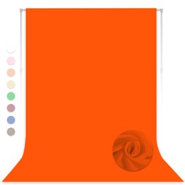 Orange Backdrop for Photoshoot, Professional Photo Backdrop Background Curtain for Product Photography, Portraits, Wedding, Party, Live Streaming Video Recording 8X10 FT (Background Only)