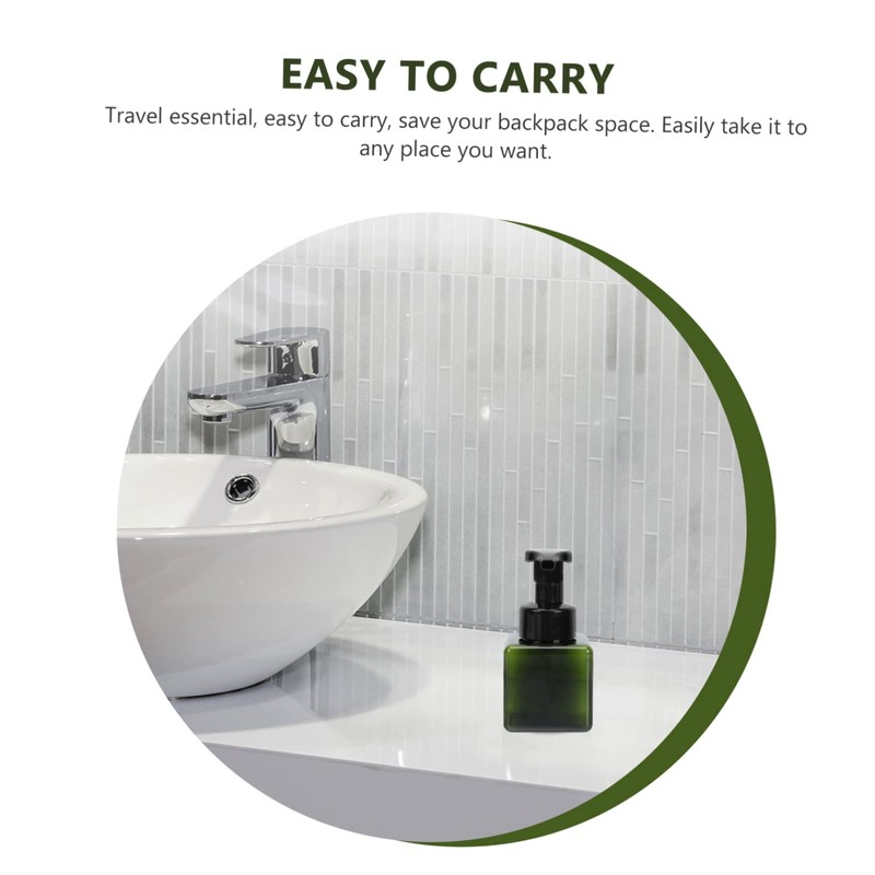VICASKY 3pcs Square Foaming Pump Bottles Portable Travel Hand Soap