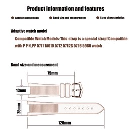 XIW Compatible for Patek Philippe Nautilus PP 5711 1A010 5712 5712G 5726 5980 25mm×13mm Resin Watch Band Replacement for men Wirstband Strap women Bracelet (25mm×13mm, Navy Blue)