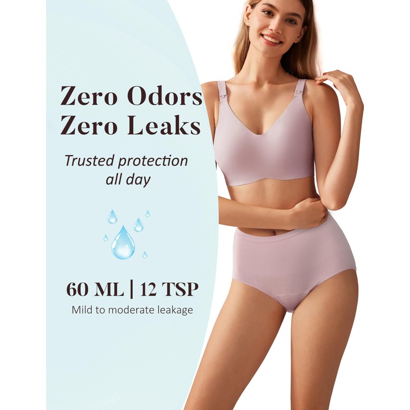 AIRCUTE Washable Urinary Incontinence Potective Underwear for Women Leak Proof