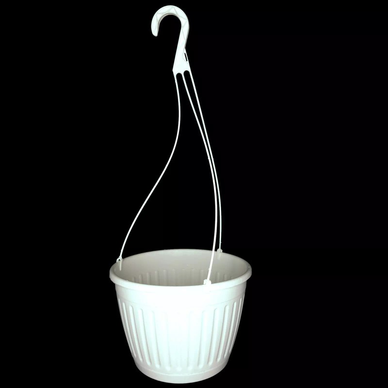 Landmark Plastics 10" WHITE HANGING BASKETS {Set of 10} Plastic