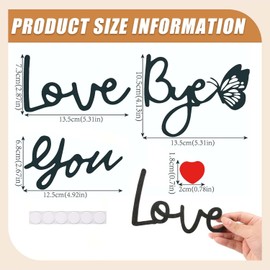 Love You Bye Schild, “Love You Bye“-Schild Über Der Tür, Holzschild Mit Schriftzug Für Den Flur, Wanddeko Holz, DIY-Handwerk, Schilder Für Weihnachten, Valentinstag, Ostern, Geburtstagsgeschenk
