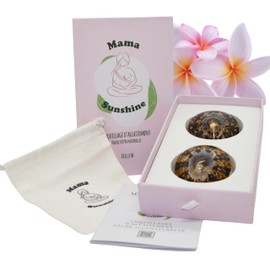 Stillmuscheln Mama Sunshine aus Perlmutt – schützt Brustwarzen – lindert und beugt Brüchen und Schmerzen beim Stillen vor – für Mütter Komfort (M – 5,5/6 cm))