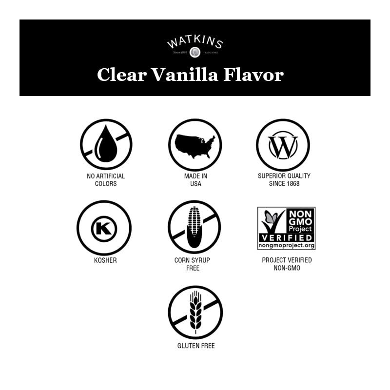 Watkins Clear Vanilla Flavor, 2 Fl. Oz. (Pack of 12)