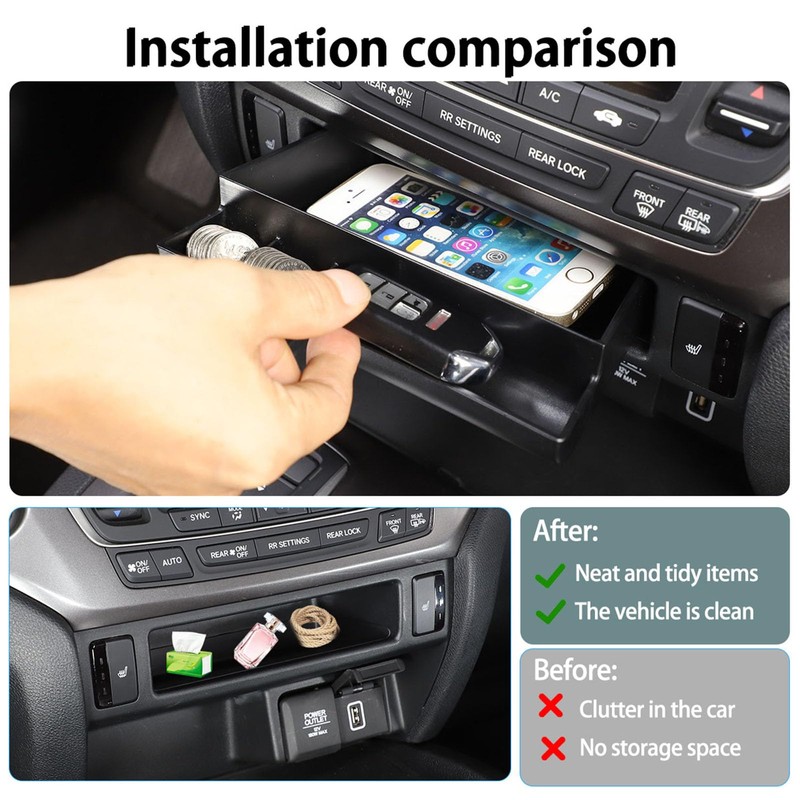 Honda Console Organizer - Center Console Tray with Phone Storage,