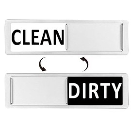 Dishwasher Magnet Clean Dirty Sign, Premium Stainless Steel Clean Dirty Dishwasher Magnet, Dirty Clean Sign for Dishwasher (Silver)