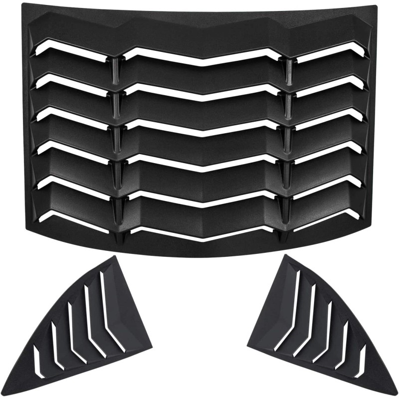 Camoo 3pcs Rear & Side Window Louvers Sun Shade Scoop