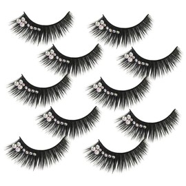 Beavorty Long Fake Lashes Exaggerated Volume 5 Sets Realistic Diamond Eyelashes for Party Night Look