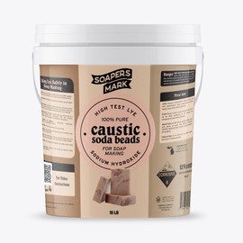 Caustic Soda Beads for Soap Making - 10 Lbs - High Test Lye - Soapers Mark