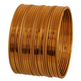 Touchstone 2 Dozen Golden Bangle Collection Beautiful Grain Work Plain Sober Thin Designer Jewelry Bracelets Bangle Set of 24 in Gold Tone for Women.