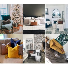 Kdays Thick Brown Faux Leather Lumbar Pillow Cover Cognac Leather Decorative Throw Pillow Case Farmhouse Rectangular Sofa Couch Cushion Covers Modern Minimalist Vegan Pillow Cover 12x20 Inches