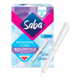 Tampones Saba Súper Plus Con Aplicador 10 Tampones
