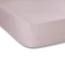 Plain Dyed Cotton Percale Pink 200TC Fitted Sheet 120 x 200 cm