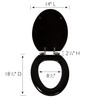 Dalton Wooden Elongated Soft Close Toilet Seat, Black, Quick Release,