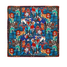 BURSA İPEQ Patterned Hair Bandana for Women Men | Silk Appearance Face Mask, Square Scarf, Headband, Handkerchief, Neck Scarf (Red III)