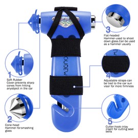 OUDEW Safety Hammer Cute, Multifunctional Car Escape Tool with Seat Belt Cutter & Window Breaker, Emergency Escape Hammer