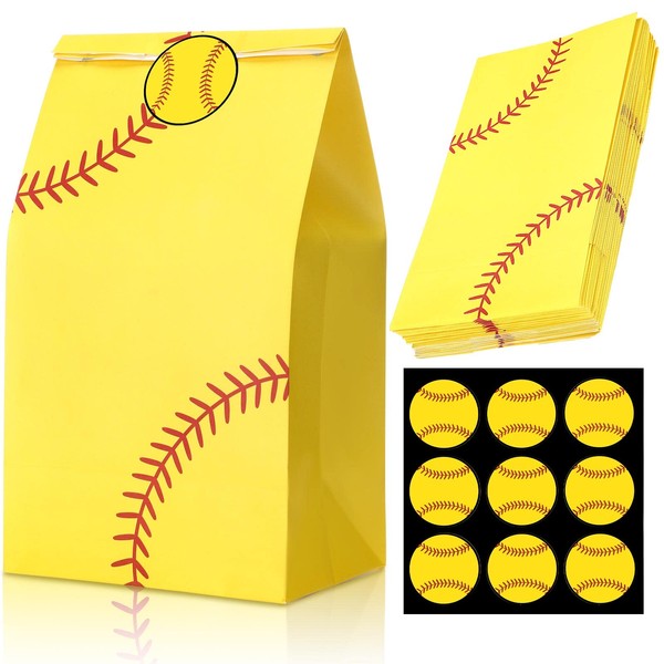 18 Pcs Softball Party Treat Bags Softball Goodie Favor Treat