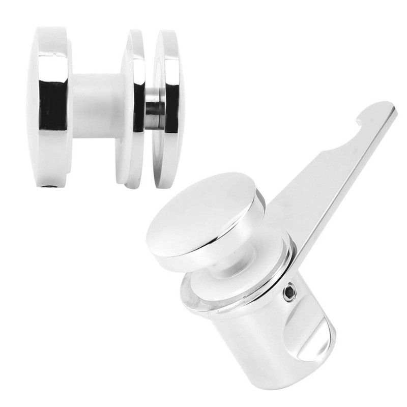Vipxyc Glass Door Latch, Shower Room Bolt Ground Lock with