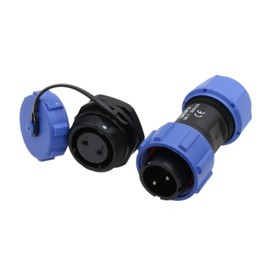 HangTon SP17 2 Pin Waterproof Electrical Connector, Male Female Cable Plug Panel Mount Socket, IP68 Aviation Circular 10A 500V for Outdoor AC DC Power