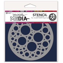 Dina Wakley 5"x5" Media Stencil - Bubbles Coaster