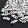 BronaGrand 100pcs Silver Rhinestone Spacer Bars 3 Holes Crystal Spacer