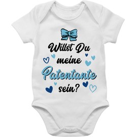 Shirtracer - Baby Bodysuit Boy Girl - Willst du meine Patentante sein Black Blue, 1 White