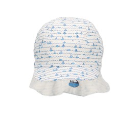 Sterntaler Boys' Peaked Cap with Neck Protection Spot Sun Hat, ecru