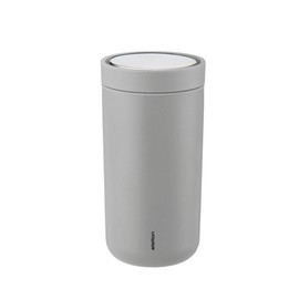 Stelton - To Go Click - Stainless Steel / Powder Coated / Plastic - Light Grey - (D x H) 7.2 x 14 cm