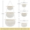 yuuzue 3 Tier Hanging Fruit Basket, Cotton Woven Wall Hanging