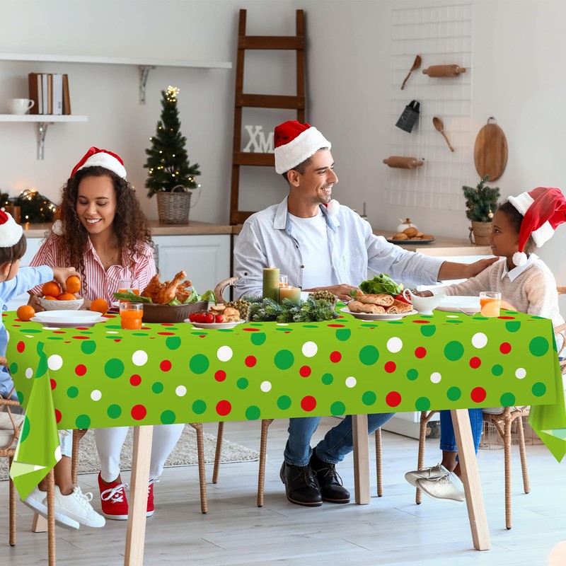 party greeting Christmas Tablecloth Roll 51inch x 100ft Christmas Polka
